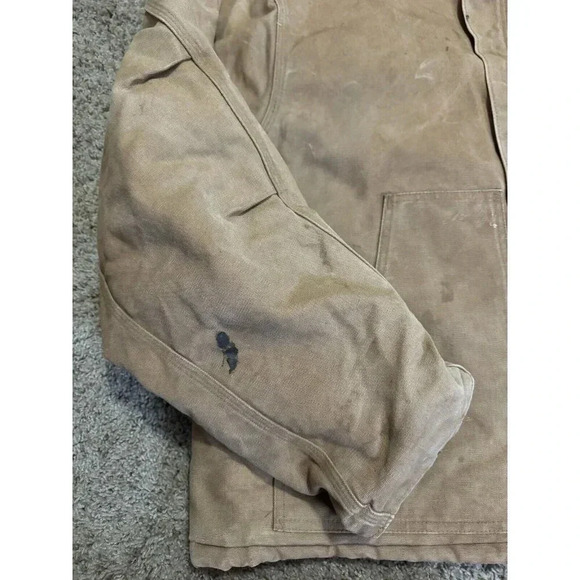VTG CARHARTT Men’s Duck Jacket Brown Chore Barn Work Rugged Quilt Lined 54 Tall - Picture 8 of 13